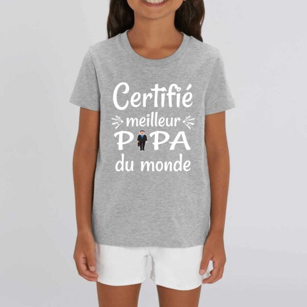 T-shirt Enfant - Coton bio - MINI CREATOR , Certifié Meilleur Papa, père du monde