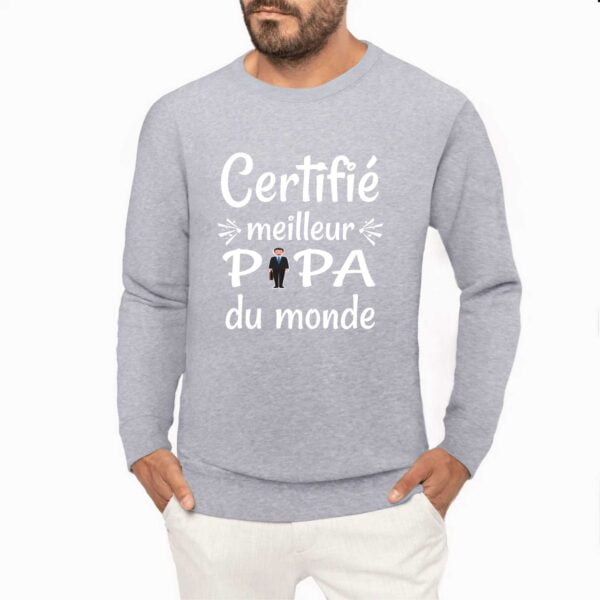 Sweat BIO Unisexe - K4025 , Certifié Meilleur Papa, père du monde