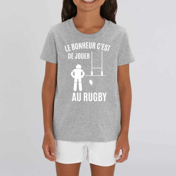 T-shirt Enfant - Coton bio - MINI CREATOR, LE BONHEUR C'EST DE JOUER AU RUGBY