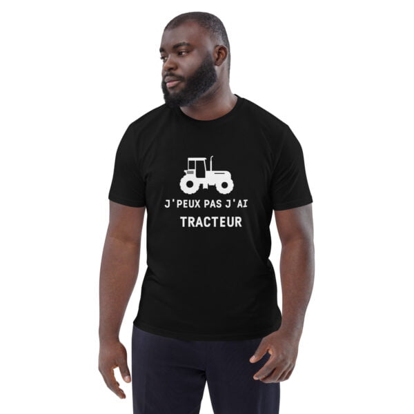 T-shirt unisexe en coton biologique J'peux pas j'ai tracteur