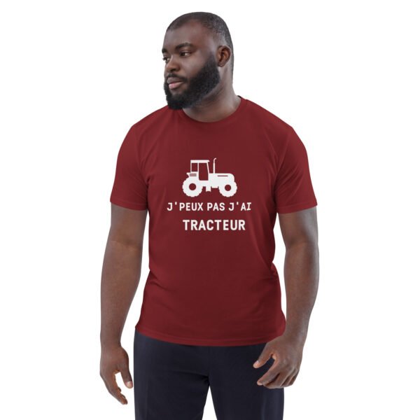 T-shirt unisexe en coton biologique J'peux pas j'ai tracteur – Image 5