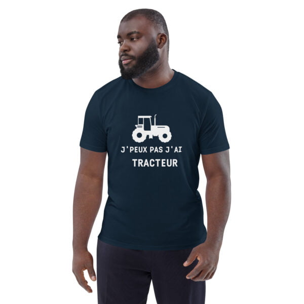 T-shirt unisexe en coton biologique J'peux pas j'ai tracteur – Image 4