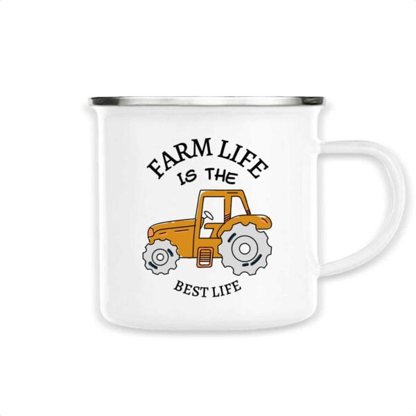 Mug émaillé : FARM LIFE IS THE BEST LIFE