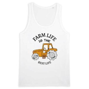 Débardeur Homme 100% coton Bio - RUNS : FARM LIFE IS THE BEST LIFE