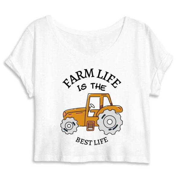 Crop Top Femme 100% Coton BIO - Mantis : FARM LIFE IS THE BEST LIFE