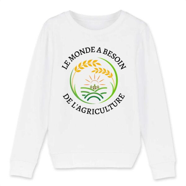 Sweat-shirt Enfant Bio - MINI CHANGER : LE MONDE A BESOIN DE L'AGRICULTURE