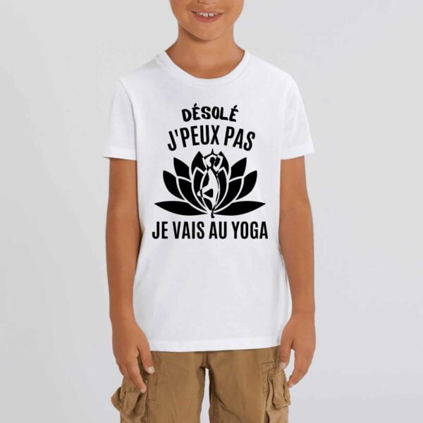 T-shirt Enfant - Coton bio - MINI CREATOR : Désolé j'peux pas je vais au yoga