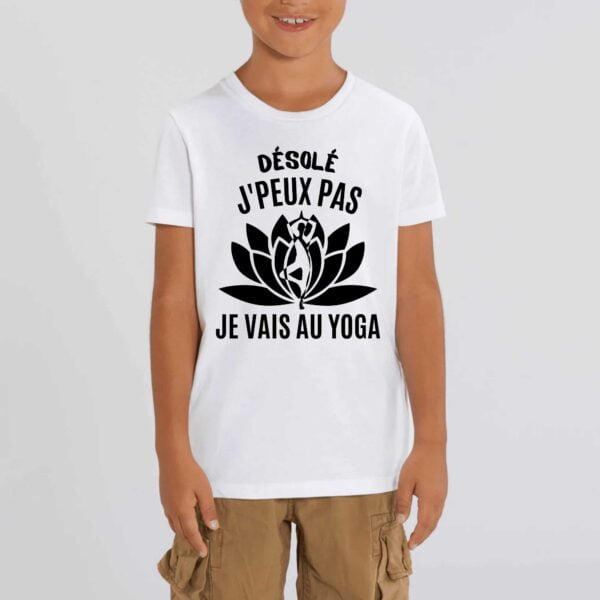 T-shirt Enfant - Coton bio - MINI CREATOR : Désolé j'peux pas je vais au yoga