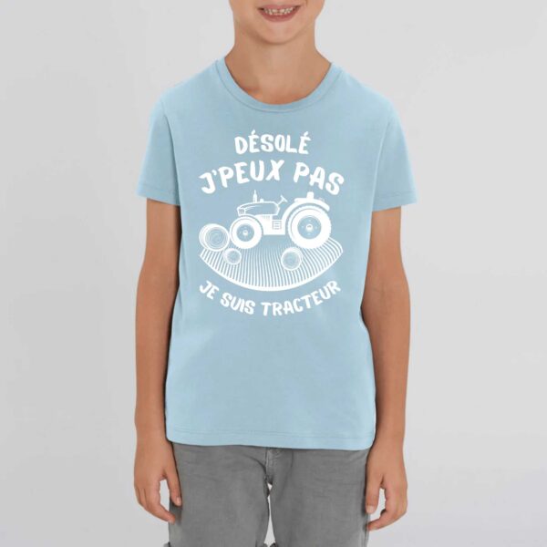 T-shirt Enfant - Coton bio - MINI CREATOR : Désolé J'peux pas je suis tracteur