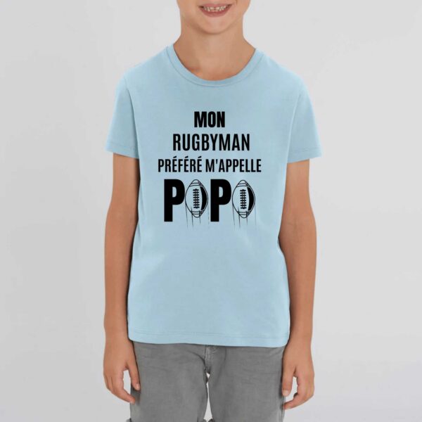 T-shirt Enfant - Coton bio - MINI CREATOR : MON RUGBYMAN PREFERE M'APPELLE PAPA