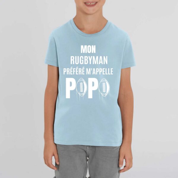 T-shirt Enfant - Coton bio - MINI CREATOR : MON RUGBYMAN PREFERE M'APPELLE PAPA