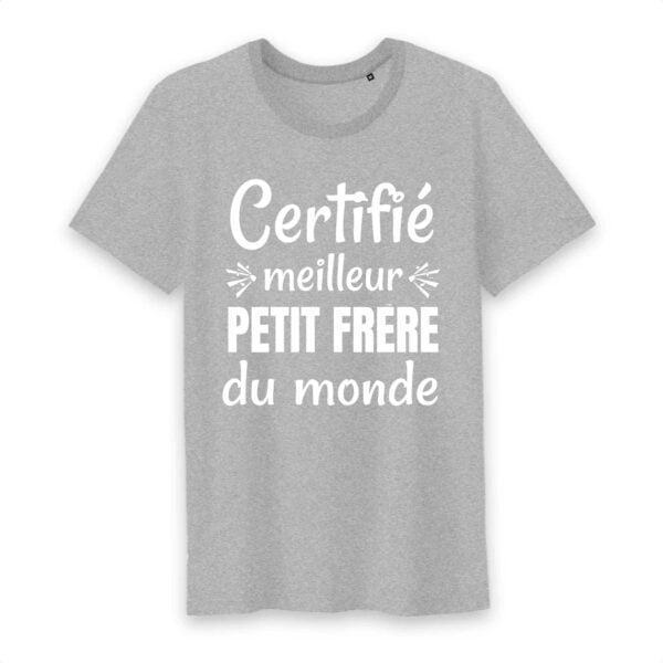 T-shirt Homme Col rond - 100% Coton BIO - TM042 : Certifié meilleur petit frère du monde