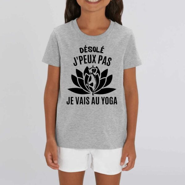 T-shirt Enfant - Coton bio - MINI CREATOR : Désolé j'peux pas je vais au yoga