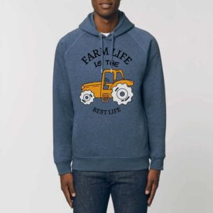 Sweat à capuche BIO Unisexe - SIDER : FARM LIFE IS THE BEST LIFE