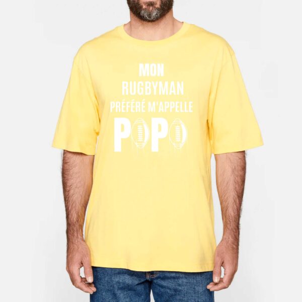 NS301 - T-shirt Urbain Oversize : MON RUGBYMAN PREFERE M'APPELLE PAPA