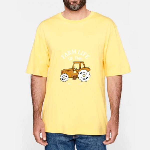 NS301 - T-shirt Urbain Oversize : FARM LIFE IS THE BEST LIFE