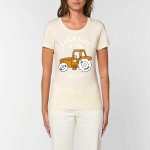 T-shirt Femme 100% Coton BIO - EXPRESSER : FARM LIFE IS THE BEST LIFE