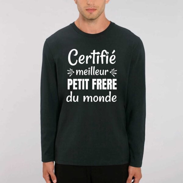 SHUFFLER - T-shirt manches longues : Certifié meilleur petit frère du monde