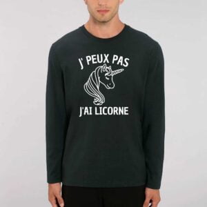 SHUFFLER - T-shirt manches longues : J'PEUX PAS J'AI LICORNE