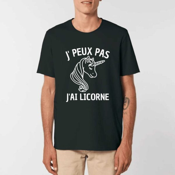 IMAGINER - T-shirt Unisexe Aspect Vieilli : J'PEUX PAS J'AI LICORNE