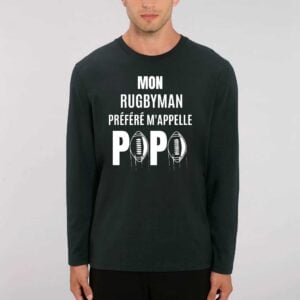 SHUFFLER - T-shirt manches longues : MON RUGBYMAN PREFERE M'APPELLE PAPA