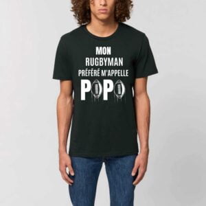ROCKER - T-shirt Unisexe : MON RUGBYMAN PREFERE M'APPELLE PAPA