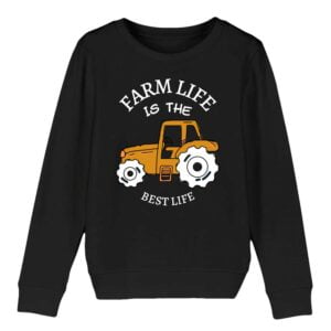 Sweat-shirt Enfant Bio - MINI CHANGER : FARM LIFE IS THE BEST LIFE