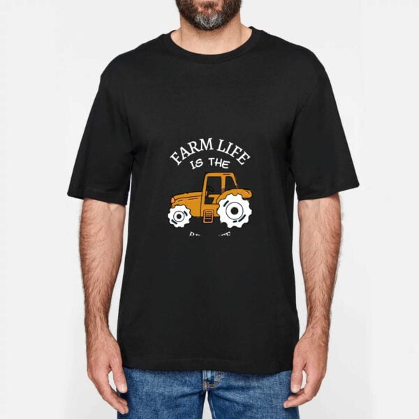 NS301 - T-shirt Urbain Oversize : FARM LIFE IS THE BEST LIFE