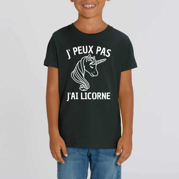 T-shirt Enfant - Coton bio - MINI CREATOR : J'PEUX PAS J'AI LICORNE