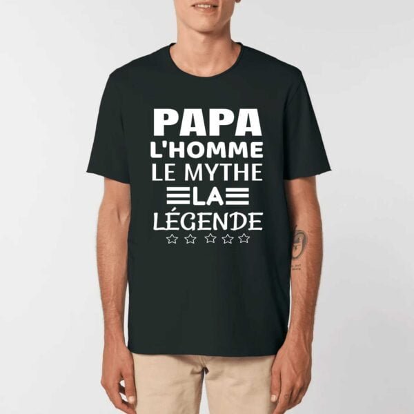 IMAGINER - T-shirt Unisexe Aspect Vieilli : PAPA L'HOMME LE MYTHE LA LEGENDE