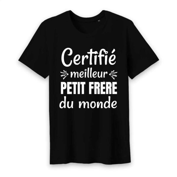 T-shirt Homme Col rond - 100% Coton BIO - TM042 : Certifié meilleur petit frère du monde