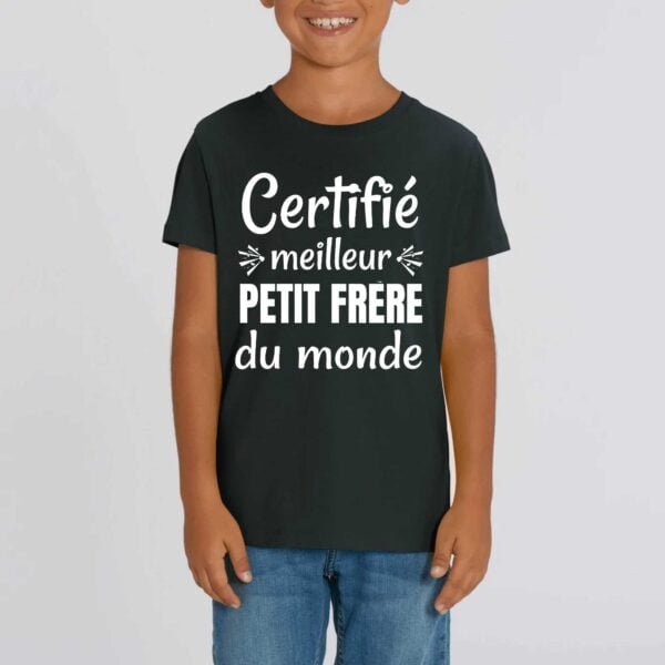 T-shirt Enfant - Coton bio - MINI CREATOR : Certifié meilleur petit frère du monde