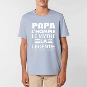 IMAGINER - T-shirt Unisexe Aspect Vieilli : PAPA L'HOMME LE MYTHE LA LEGENDE
