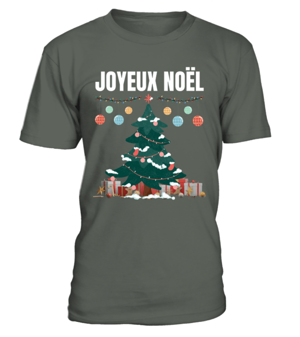 T-Shirt col rond unisexe Joyeux Noel : un cadeau parfait pour tous les âges