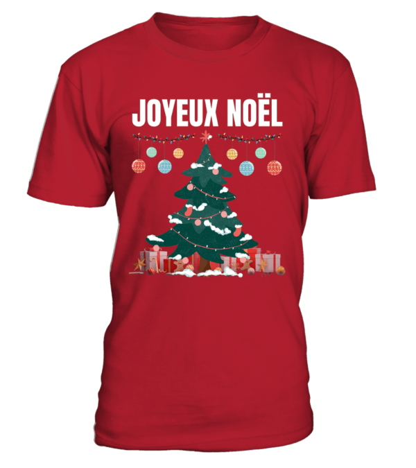 T-Shirt col rond unisexe Joyeux Noel : un cadeau parfait pour tous les âges
