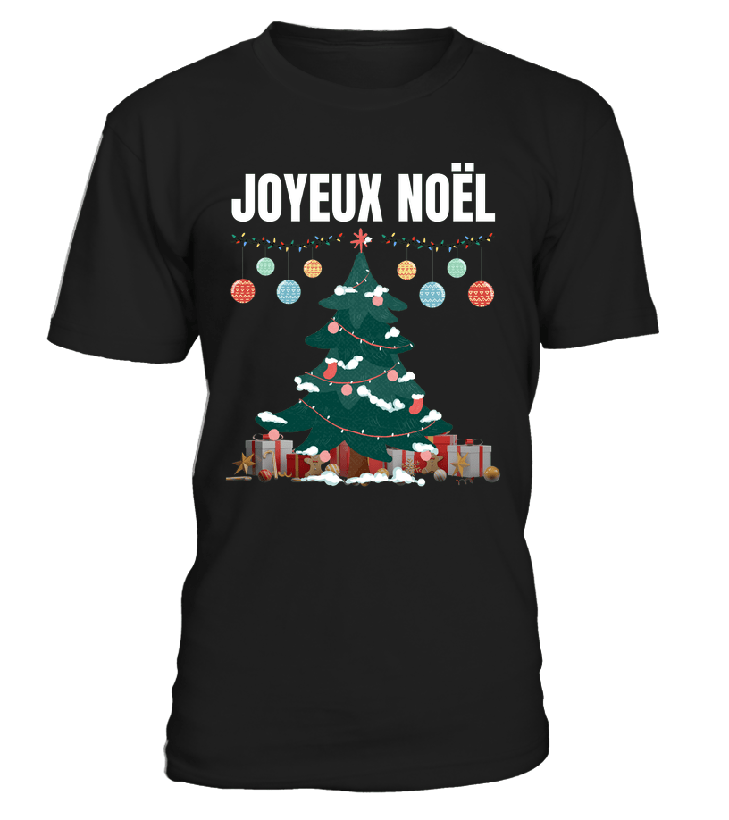 T-Shirt col rond unisexe Joyeux Noel : un cadeau parfait pour tous les âges