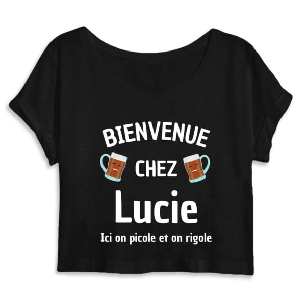 Crop Top Femme 100% Coton BIO - Mantis : BIENVENUE CHEZ Lucie Ici on picole et on rigole