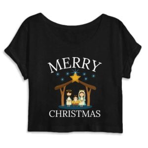 Crop Top Femme 100% Coton BIO - Mantis : MERRY CHRISTMAS