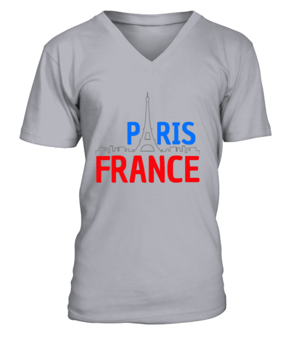 Idée cadeau Paris France : T-Shirt col V Unisexe – Image 3
