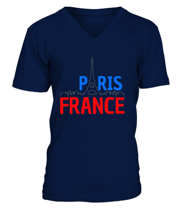Idée cadeau Paris France : T-Shirt col V Unisexe – Image 5