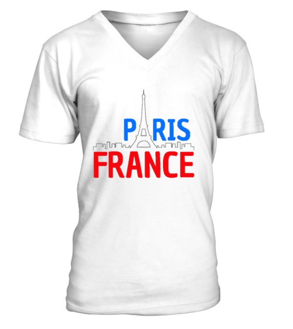 Idée cadeau Paris France : T-Shirt col V Unisexe – Image 7