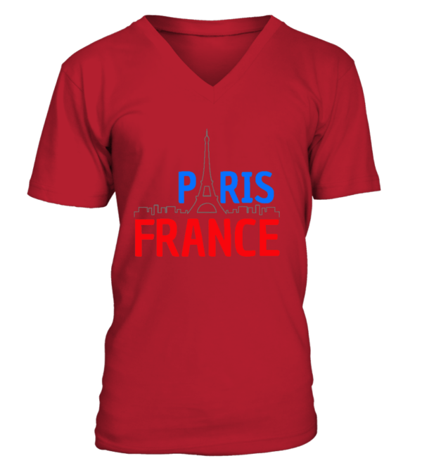 Idée cadeau Paris France : T-Shirt col V Unisexe – Image 9