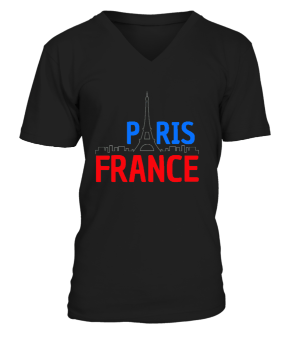 Idée cadeau Paris France : T-Shirt col V Unisexe – Image 11