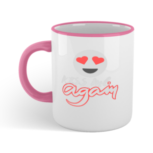 Colored Rim and Handle Mug Kiss Me Again