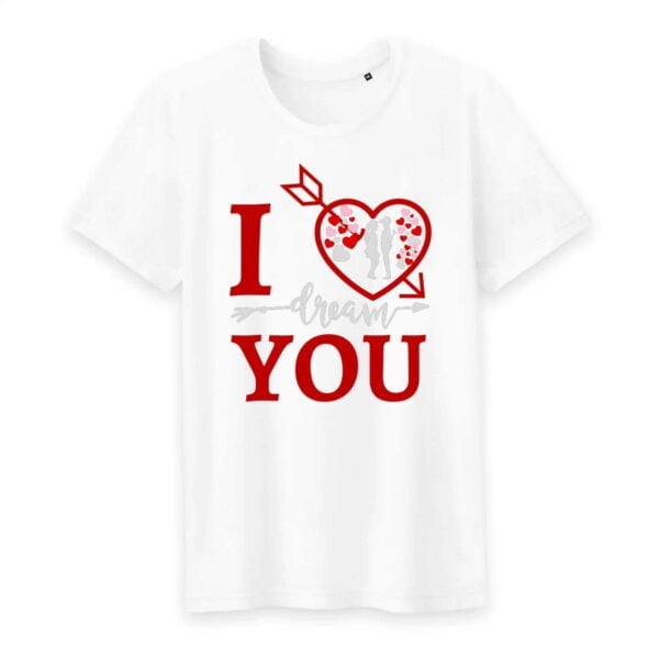 T-shirt Homme Col rond - 100% Coton BIO - TM042 I LOVE YOU