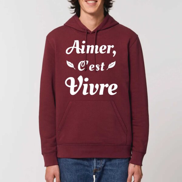 Sweat à capuche BIO Unisexe - DRUMMER Aimer, c'est vivre