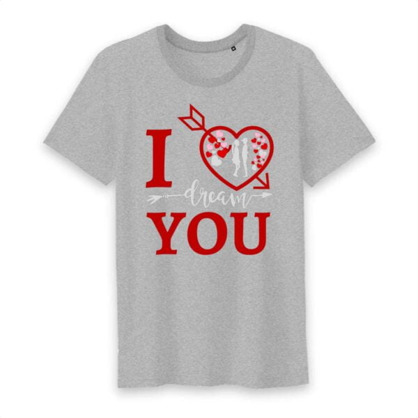 T-shirt Homme Col rond - 100% Coton BIO - TM042 I LOVE YOU