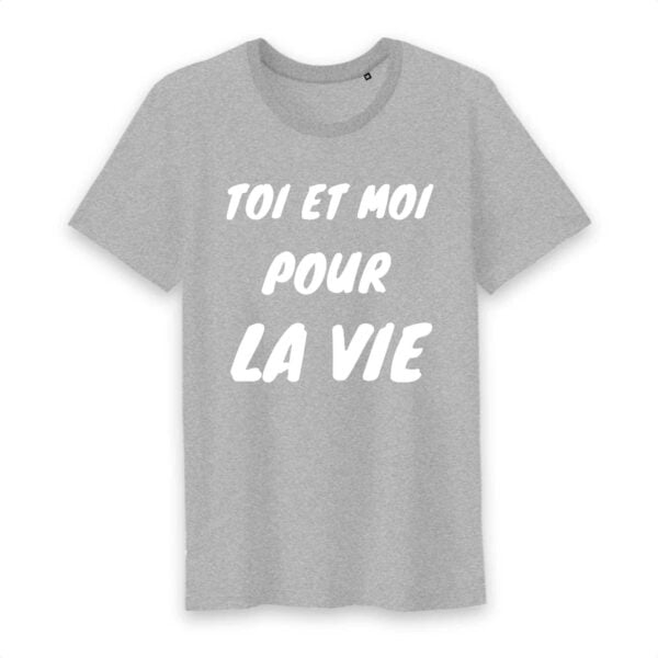 T-shirt Homme Col rond - 100% Coton BIO - TM042 Toi et moi pour la vie