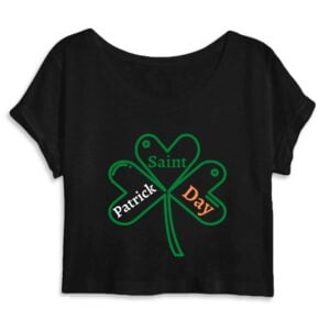 Crop Top Femme 100% Coton BIO - Mantis St Patrick day
