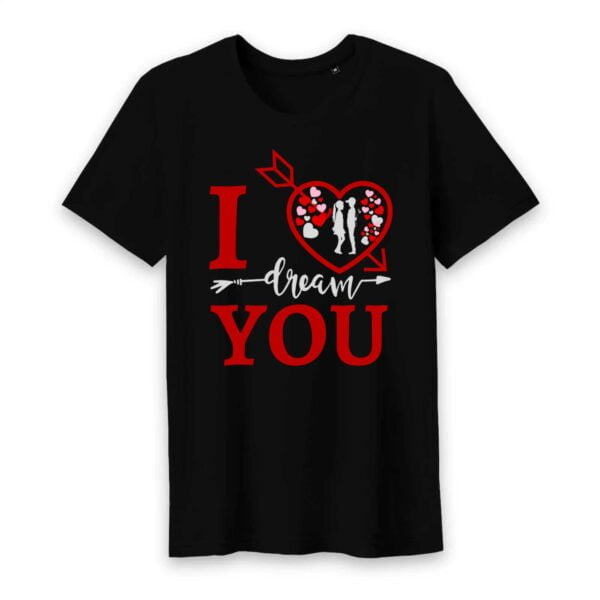 T-shirt Homme Col rond - 100% Coton BIO - TM042 I LOVE YOU